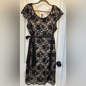 Motherhood Maternity Black Lace Overlay Dress Size L